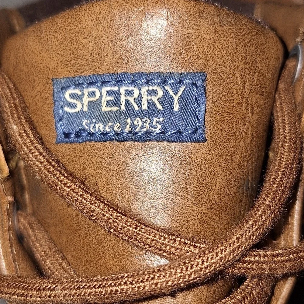 SPERRY Port Duck Boots - Lace Up Leather &‎ Rubber Waterproof - Size 4 M Youth